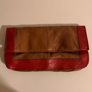 Brown & red wallet clutch